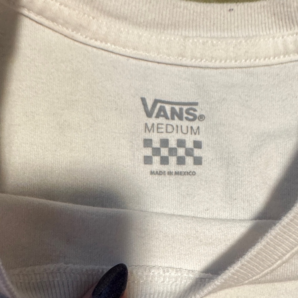 Vans White Long Sleeve Tee with Skull Graphics - Picture 2 of 4